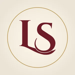 Levantine Scents & Co. LS monogram logo in burgundy and gold